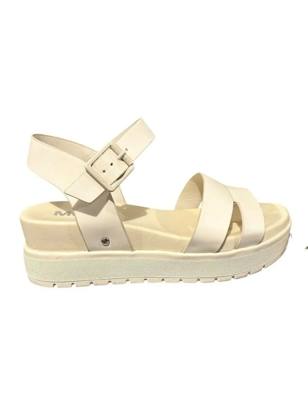 MIA Platform Strappy Platform Sandals Buckle Strap Bone Color Women’s Size 8 VGC
